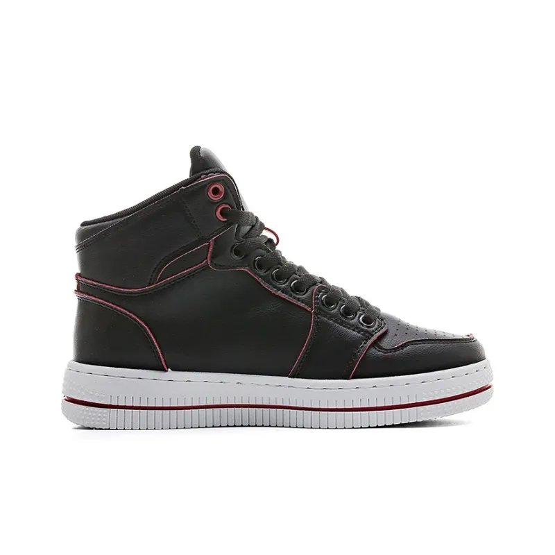 Warrior Warrior High Top Skateboard Shoes Men's Black Red-1