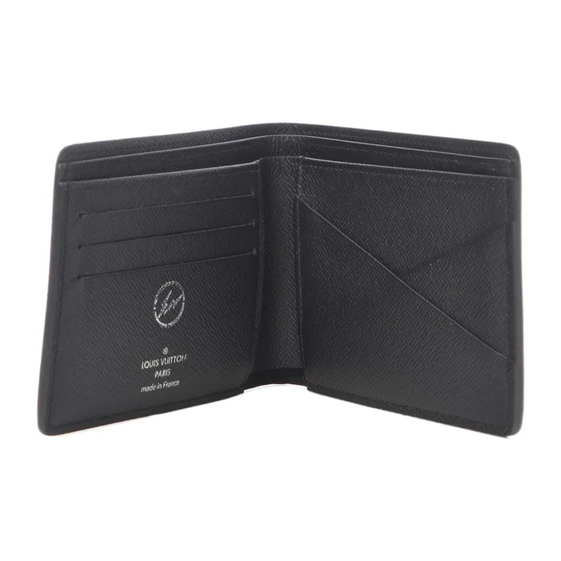 LOUIS VUITTON Coated Canvas Wallet Regular Unisex Black-2