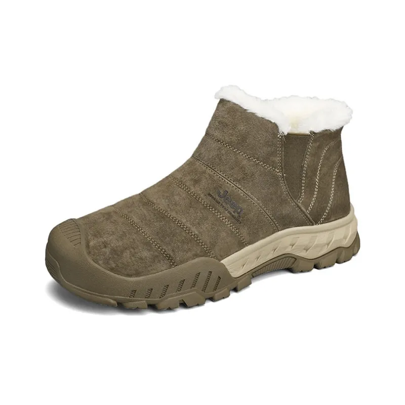 Jeep Warm And Wear Resistant Short Outdoor Shoes Men's Khaki-2