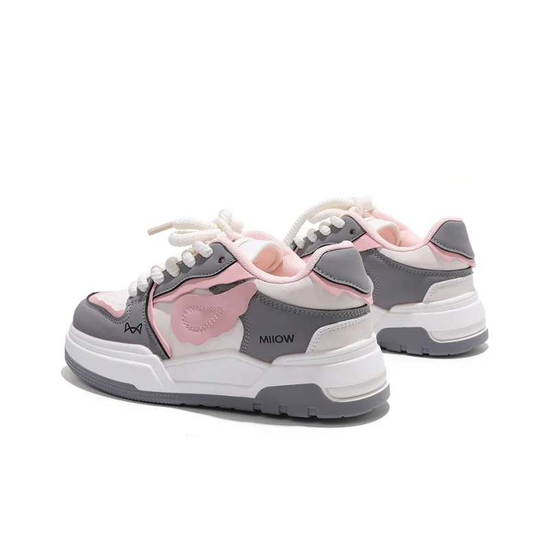 MIIOW Trend Party Series Coverage Wear Resistant Height Increasing Low Top Skateboard Shoes Women's-10