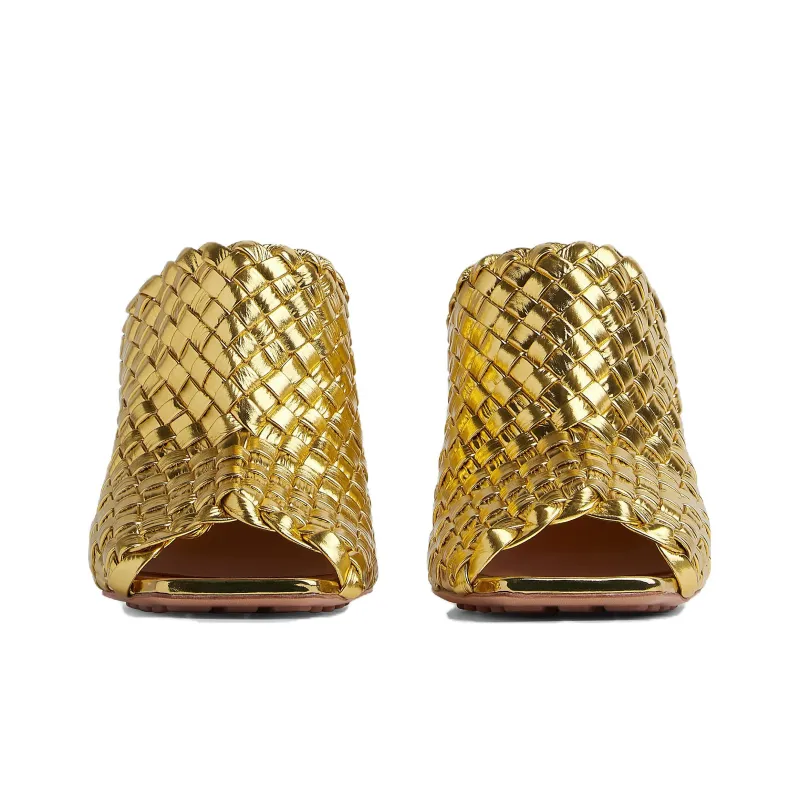 Bottega Veneta Knot Slide Slippers Women's Gold-2