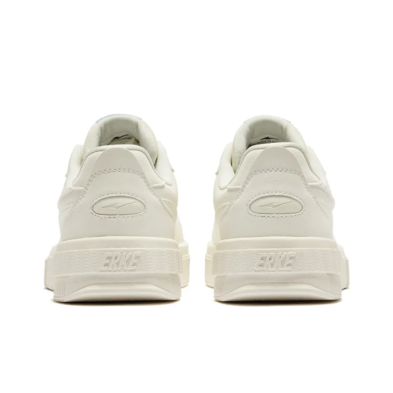 Erke Shocked Anti Slip Wear Resistant Low Top Skateboard Shoes Women's White-3