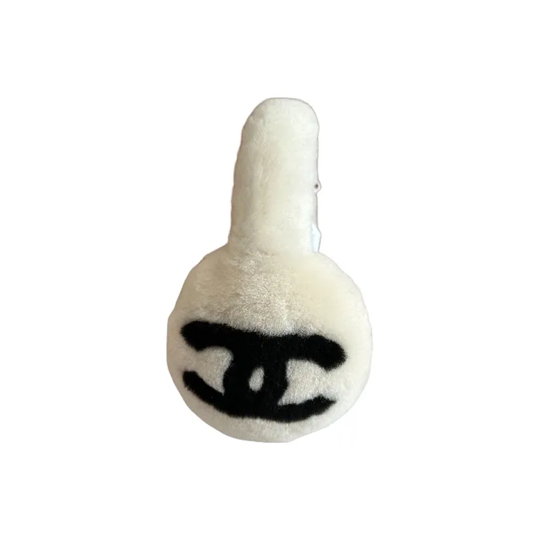 CHANEL Wool Sheepskin Earmuffs Women's White-0