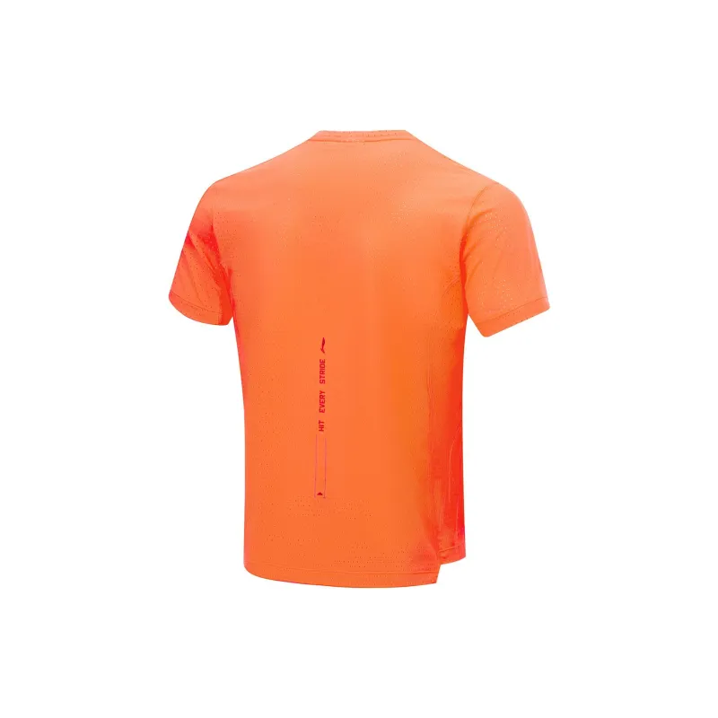 LINING Running Collection T Shirts Men Neon Vibrant Orange-1