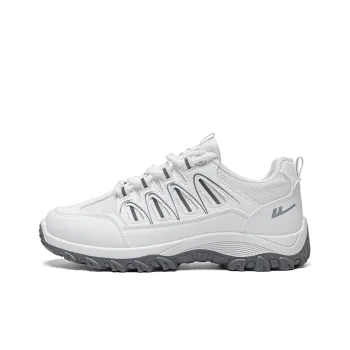 Warrior Shock Absorbing, Non Slip, Wear Resistant, Breathable And Lightweight Low Top Running Shoes Unisex White Gray