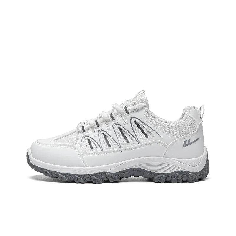 Warrior Shock Absorbing, Non Slip, Wear Resistant, Breathable And Lightweight Low Top Running Shoes Unisex White Gray-0