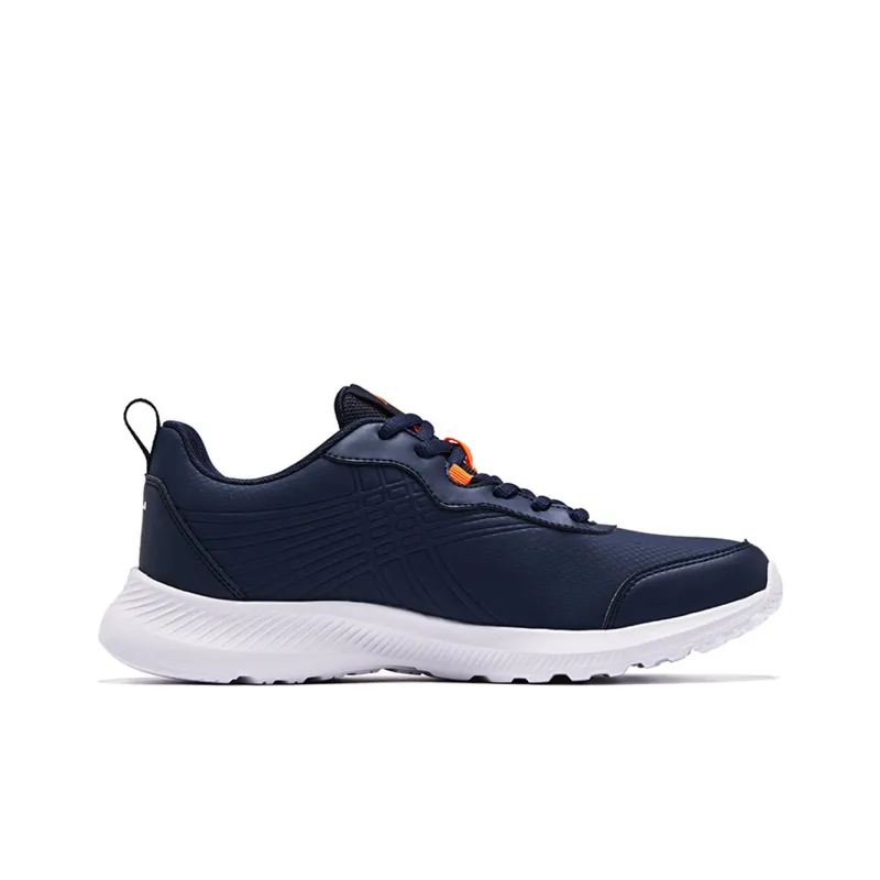 QIAODAN Running Shoes Men Low Top Dark Navy Blue Bright Orange-1