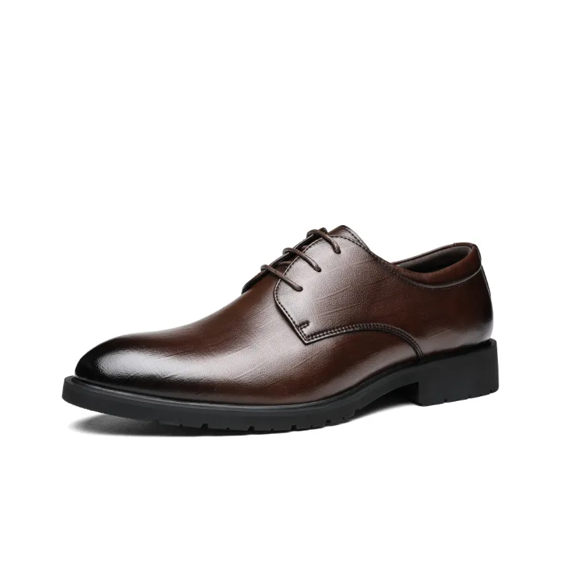 CHINT Dress Shoes Men Low Top Black, Dark Brown-16