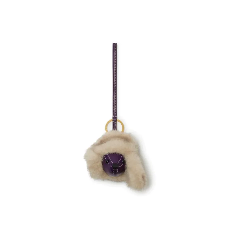 Burberry Lambskin Cotton Pendants Unisex Purple-0