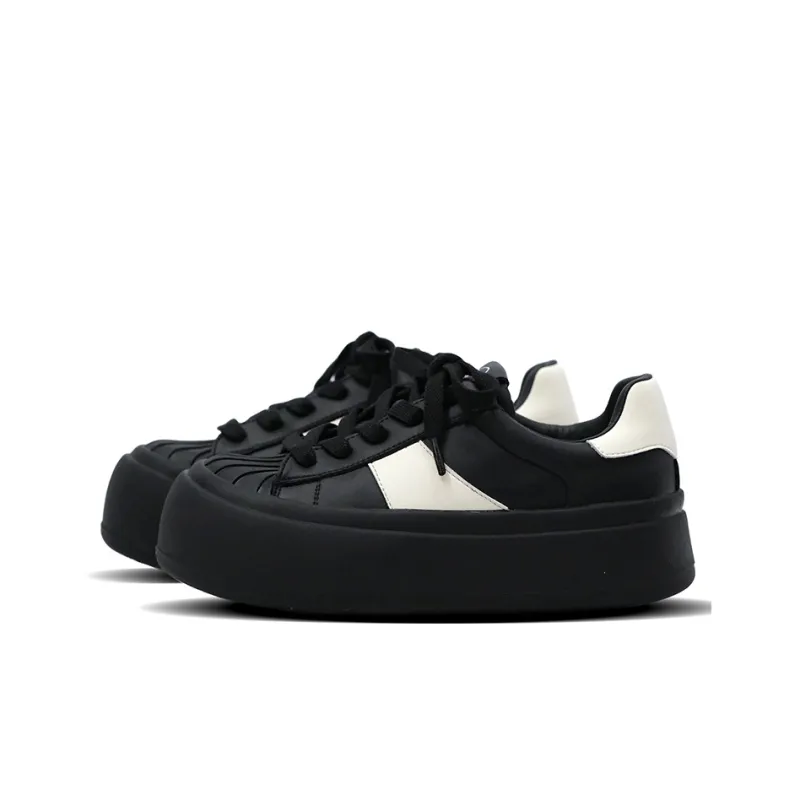 EYGPAP Skateboard Shoes Women's Low Top Black/Beige-5