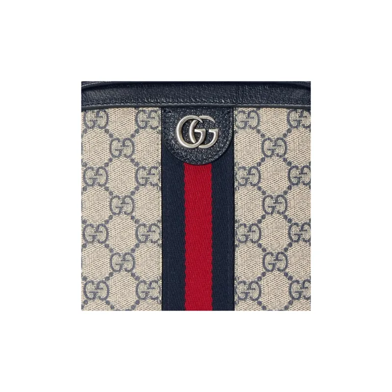 GUCCI Ophidia Canvas With Leather Shoulder Bag, Crossbody Bag, Handbag Mini Women's Beige & Blue-8