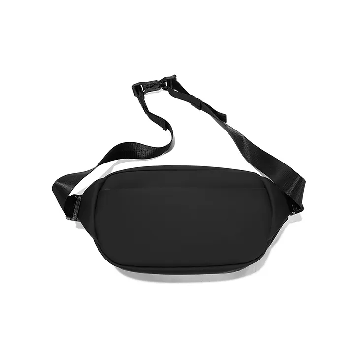 FAIRWHALE PU Shoulder Bag Crossbody Bag Fanny Pack Sling Bag Large Size Men's Black/Ecru-2
