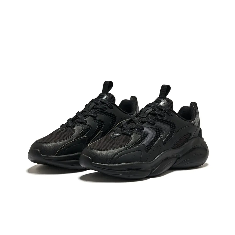 Erke Chasing The Light Anti Slip Wear Resistant Low Top Casual Shoes Men's Black-2