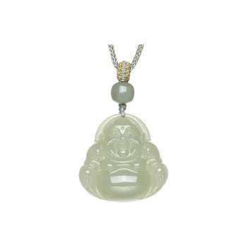 Cuiya Golden Building Clear Water Hetian Jade Hetian Jade Pendants Women's Green Jade