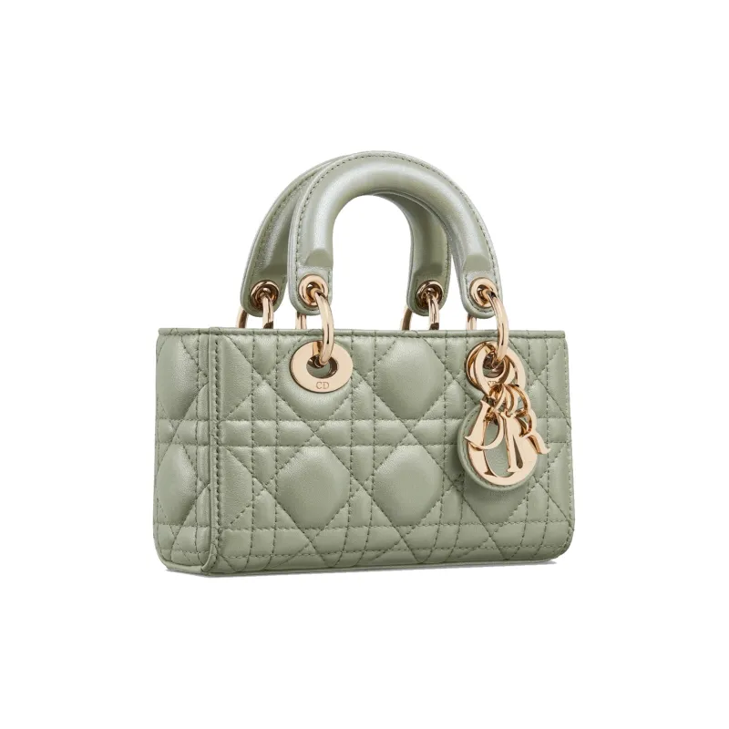 DIOR Lady D-JOY Sheepskin Crossbody Handbags Extra Mini Women's Light Cactus Green-3