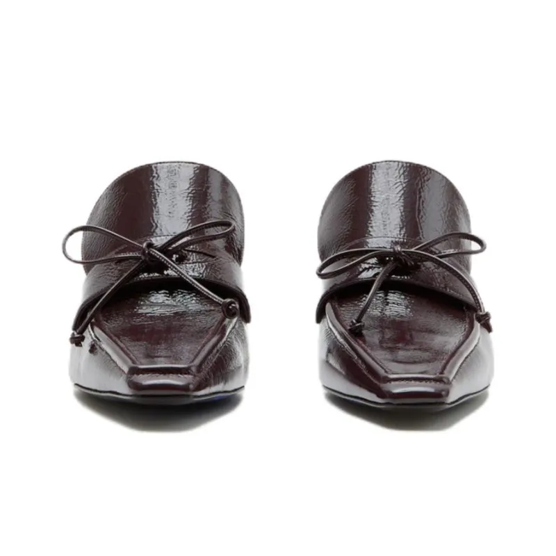 Burberry Wrap toe Slippers Women's Dark Brown-2