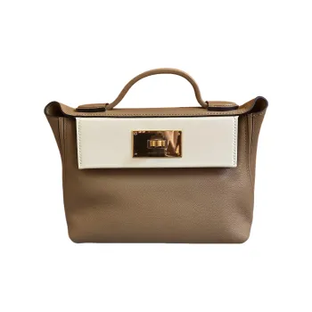 HERMES 24/24 Evercolor Leather Shoulder Bag Crossbody Bag Handbag Mini Women's Tea Brown Multicolor NATA