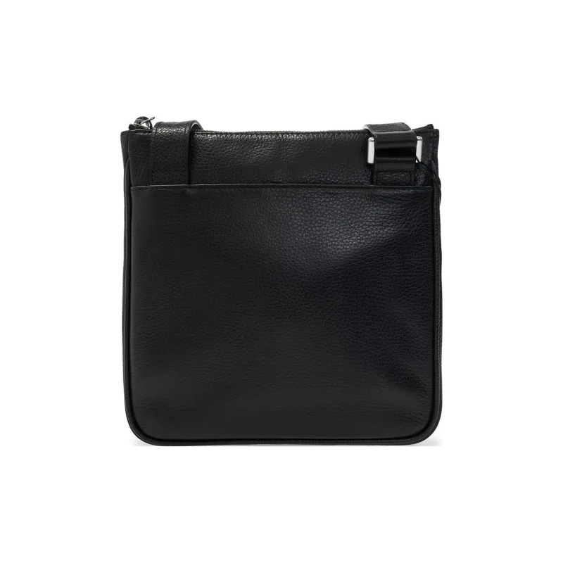 EMPORIO ARMANI Cow Leather Messenger Bag, Shoulder Bag, Crossbody Bag Men's Black-3