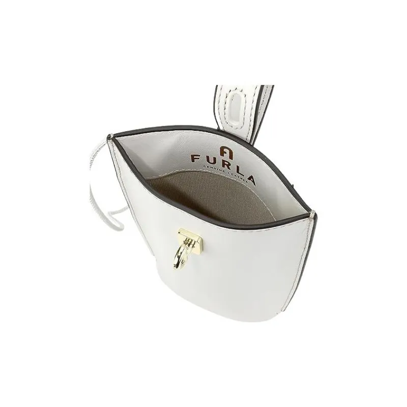 Furla Soft Cow Leather Shoulder Bag Crossbody Bag Mini Women's White-4