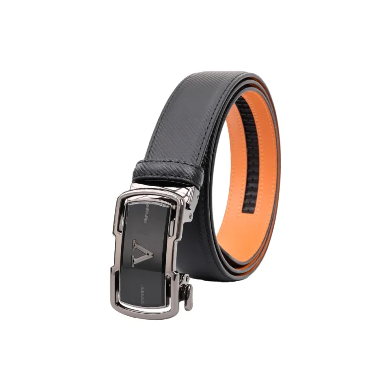 NINE NAIL 9 Section Spike V Shaped Victory Loop Automatic Buckle Leather Belts Men's Width  3.5cm-1