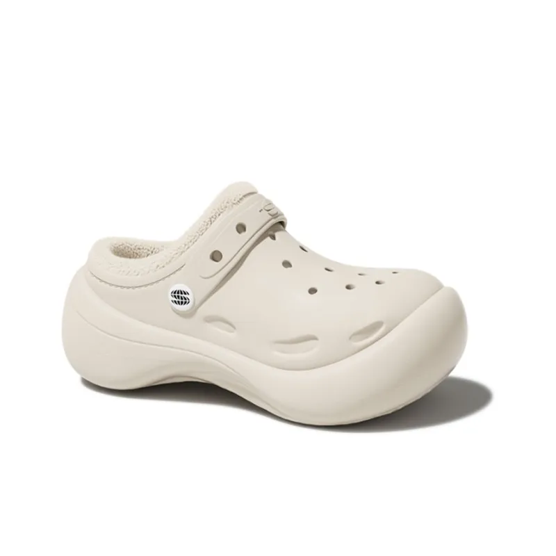 CHIKOKU Fleece Hole Cotton Slippers Clogs Unisex-12