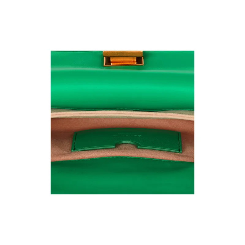 BALMAIN 1945 Lambskin Handbag Shoulder Bag Women's Green-4