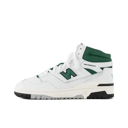 AIME LEON DORE x New Balance NB 650 Slip Resistant Mid Top Vintage Basketball Shoes Unisex White Green