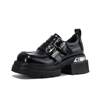 SELAIYA Small Unlined Shoes Loafers 6cm Women's Black