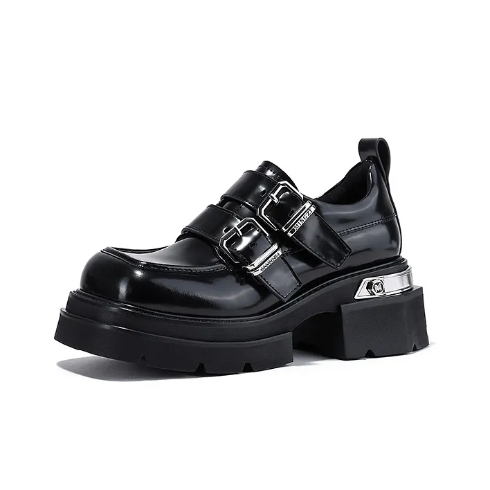 SELAIYA Small Unlined Shoes Loafers 6cm Women's Black-0