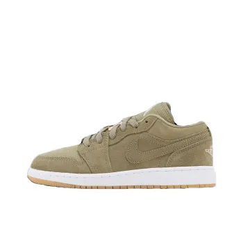 Jordan Air Jordan 1 Low Anti Slip Wear Resistant Low Top Vintage Basketball Shoes Women's Gray Green