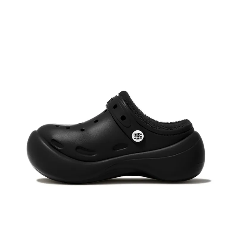 CHIKOKU Fleece Hole Cotton Slippers Clogs Unisex-0