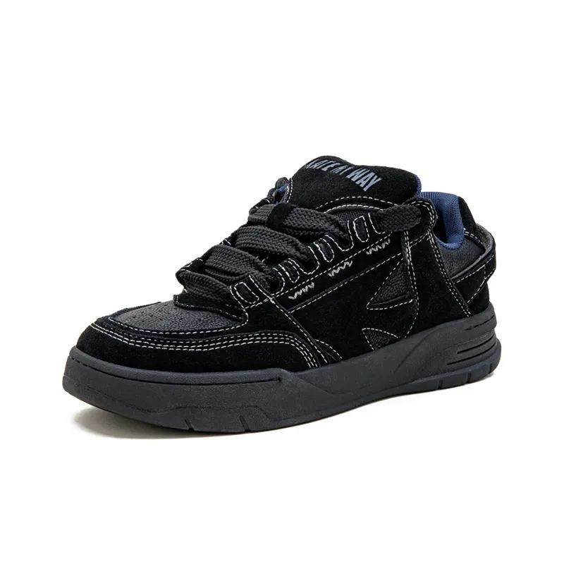 MADEN Low Top Skateboard Shoes Men's Black Blue-2