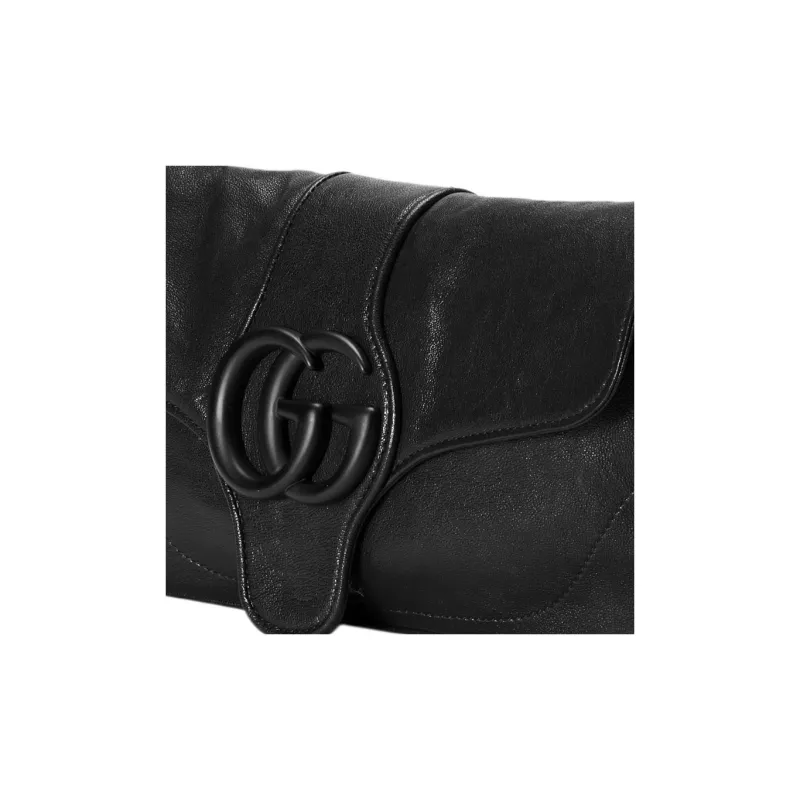 GUCCI Aphrodite Leather Handbag, Shoulder Bag Women's Black-7