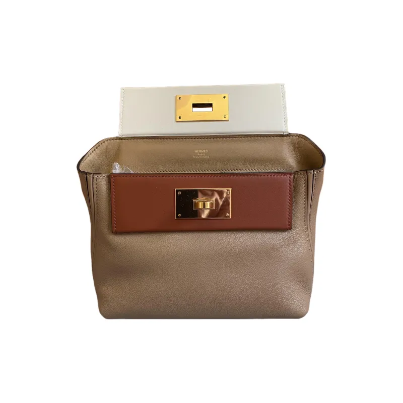 HERMES 24/24 Evercolor Leather Shoulder Bag Crossbody Bag Handbag Mini Women's Tea Brown Multicolor NATA-6