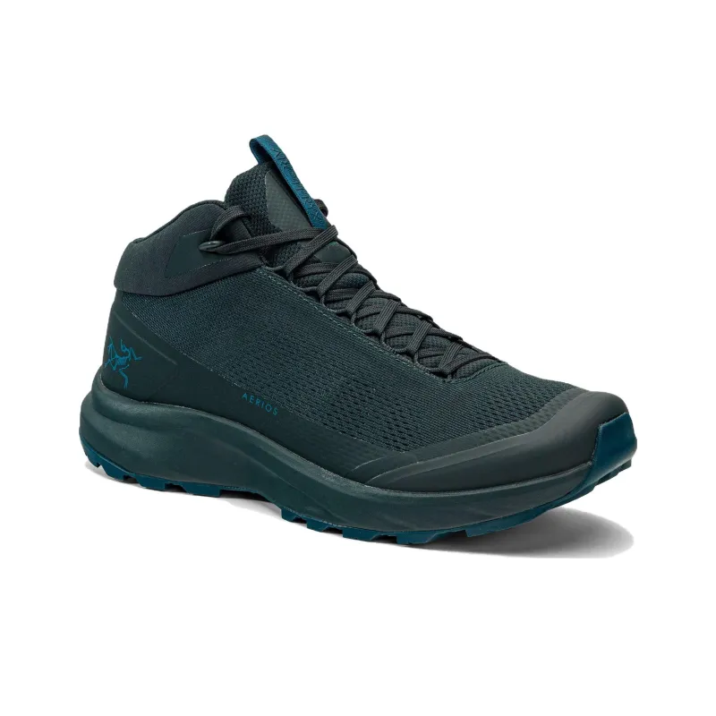 Arcteryx Aerios Cushioning Wear Resistant Mid Top Outdoor Shoes Unisex Black Green-1