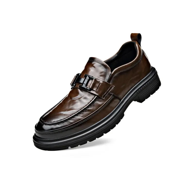Romon Loafers Men Black Brown-2