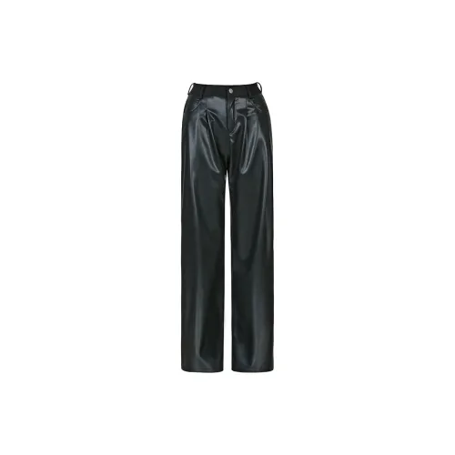 Wen Shan Leather Pants Women's