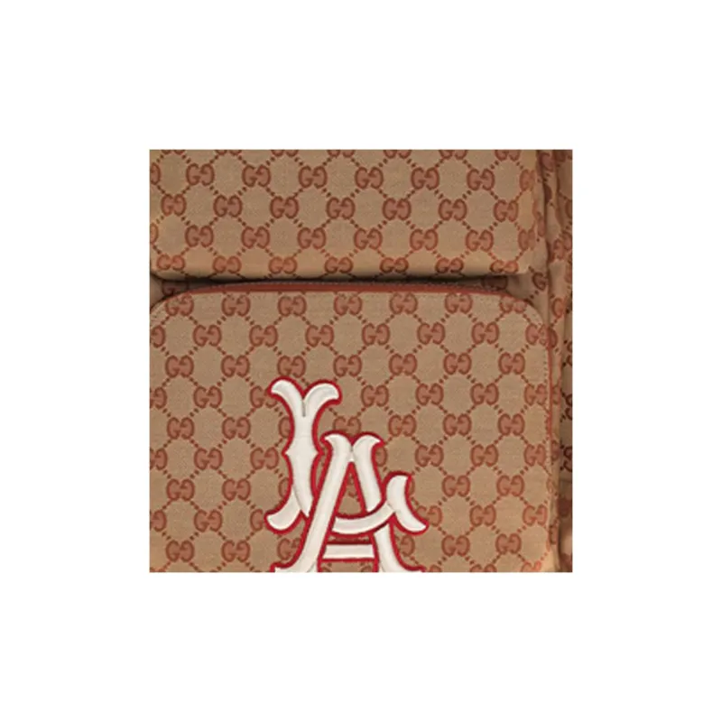 GUCCI LA Angels Los Angeles Angel Collaboration Canvas With Leather Backpack Regular Unisex Ebony/Brown-5