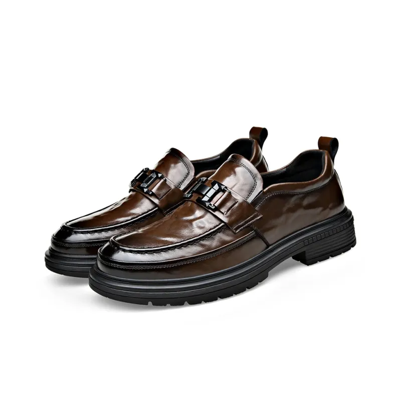 Romon Loafers Men Black Brown-3