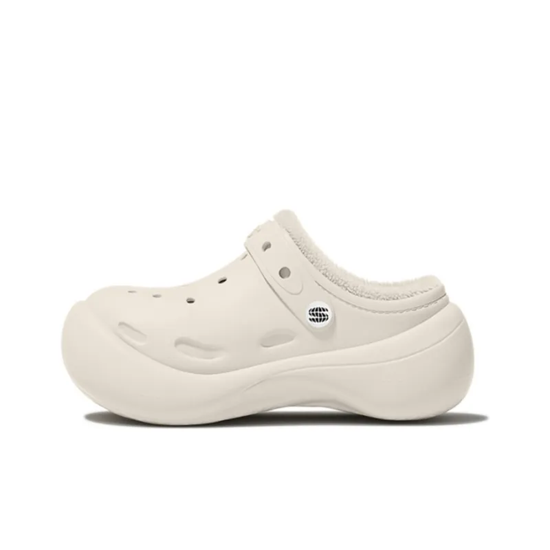CHIKOKU Fleece Hole Cotton Slippers Clogs Unisex-11