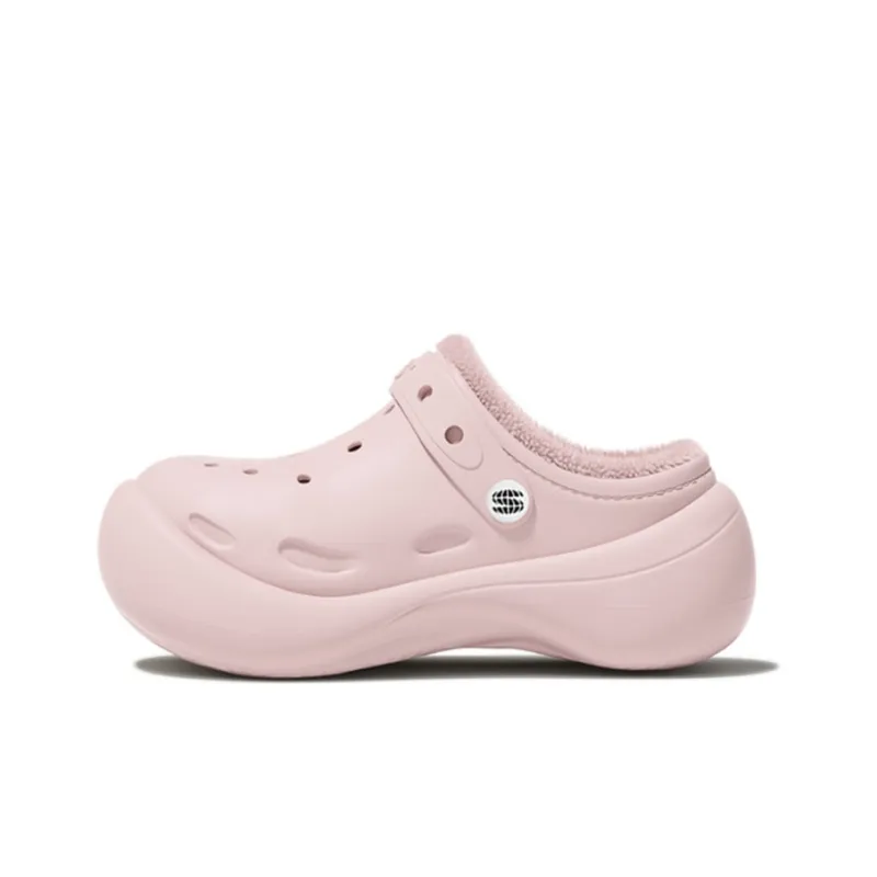 CHIKOKU Fleece Hole Cotton Slippers Clogs Unisex-5
