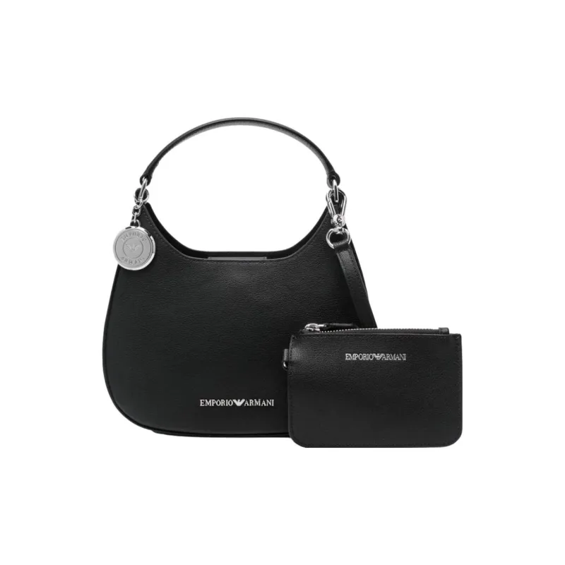 EMPORIO ARMANI Polyurethane One Shoulder Handbag Women's Black-1