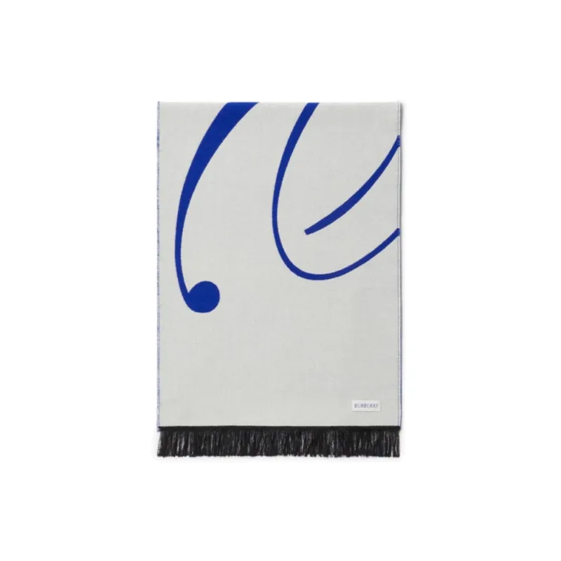 Burberry Logo Intarsia knit Wool blend Scarf-2