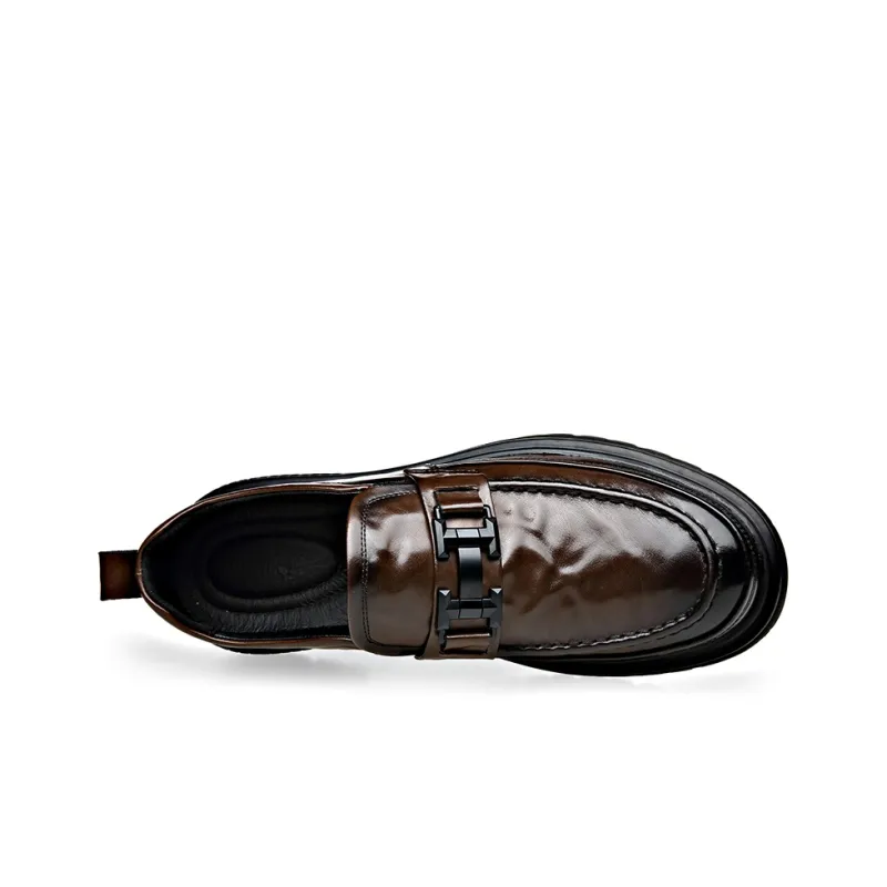 Romon Loafers Men Black Brown-5