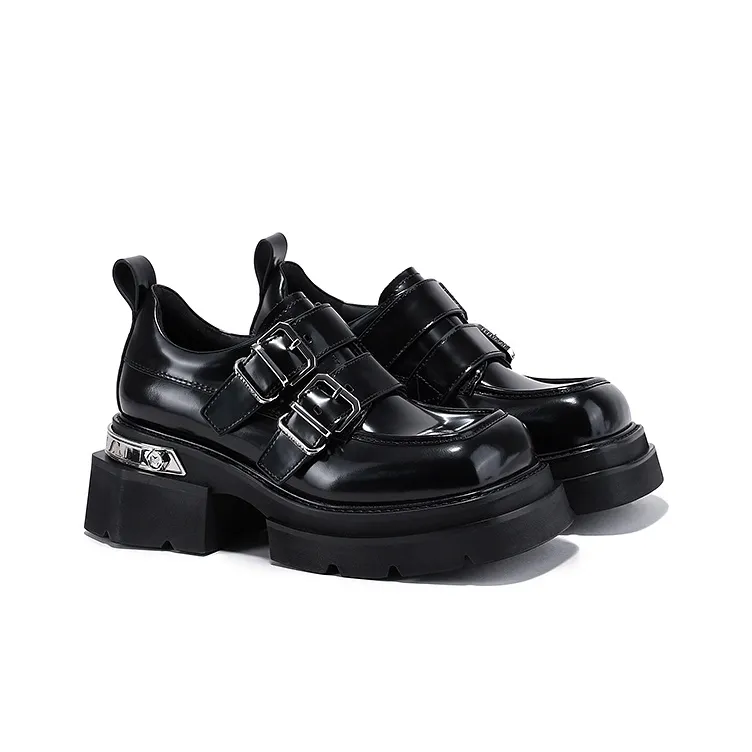SELAIYA Small Unlined Shoes Loafers 6cm Women's Black-1