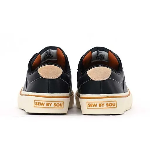 SEW BY SOU Height Increasing Wear Resistant Slip Resistant Low Top Canvas Shoes Unisex Black-5