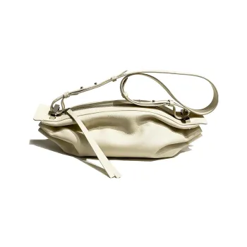 BONASTRE Leather Crossbody Bag Large Size Women's Cream
