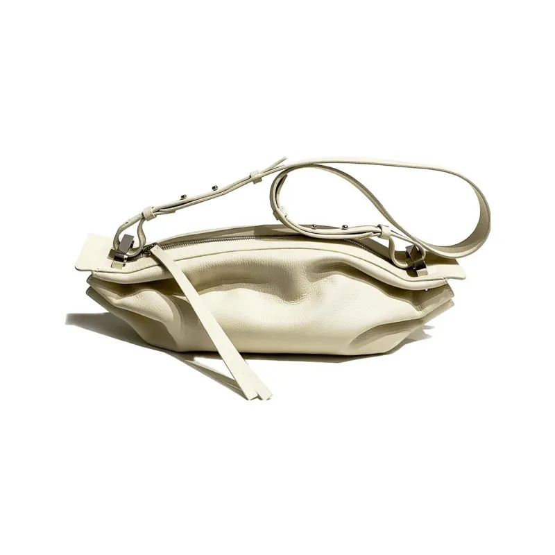 BONASTRE Leather Crossbody Bag Large Size Women's Cream-0