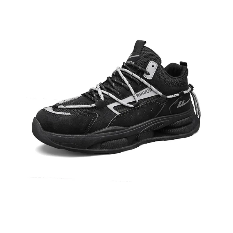 Warrior Low Top Chunky Sneakers Men's Black Light Gray-1