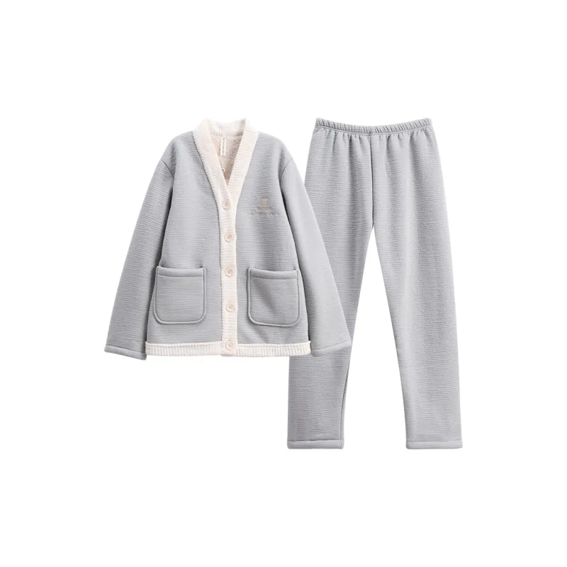 FENTENG Pajama Set Unisex Orchid Gray Vintage Gray-0